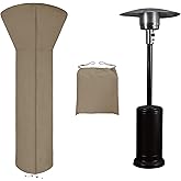 Easy-Going Patio Heater Cover with Zipper and Storage Bag, Waterproof Outdoor Heater Cover Dustproof, UV-Resisant, Wind-Resistant (89"H x 33"D x 19"B, Camel)