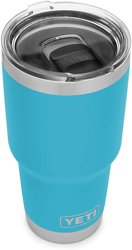 YETI Rambler 30 oz Tumbler, Stainless Steel, Vacuum Insulated with MagSlider Lid, Reef Blue