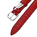 12mm Women's Dark Red Genuine Replacement Leather Watch Band Alligator Grain Matte Finish with Low Gloss