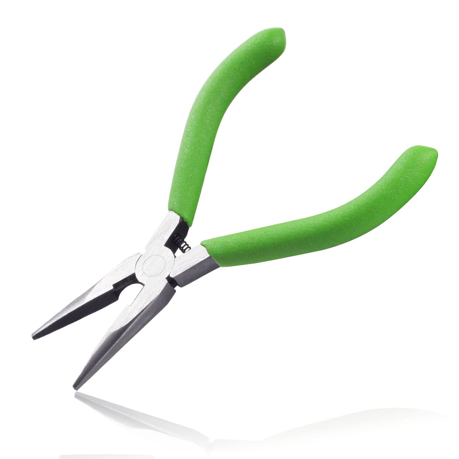 LEONTOOL 5.5-Inch Long Nose Pliers With Wire Cutter - Smooth Flat Jaws Chain Nose Pliers for Jewelry Making and Repair