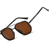 BOBUXLIIN Square Retro Aviator Sunglasses for Women Trendy Womens Sunglasses Polarized UV Protection Tangle Free Metal Frame
