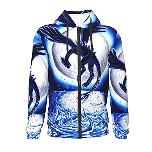 3d Digital All Over Print Lugia Zip Up Hoodie Casual Pullover