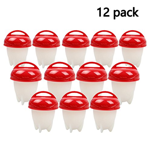 12pack Egg Cooker Hard & Soft Make - Non Stick Silicone,No Shell,Boiled,Poacher, Steamer, AS SEEN ON TV