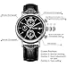 HOWK Men's Chronograph Wrist Watches with Date Analog with Black Leather Band