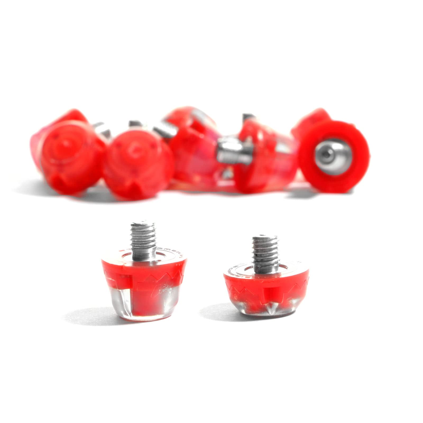 STUDIAMONDS TPU Football Studs-14X Replacement Football Cleats with 2X Studs Spanner included. (Translucent Red)