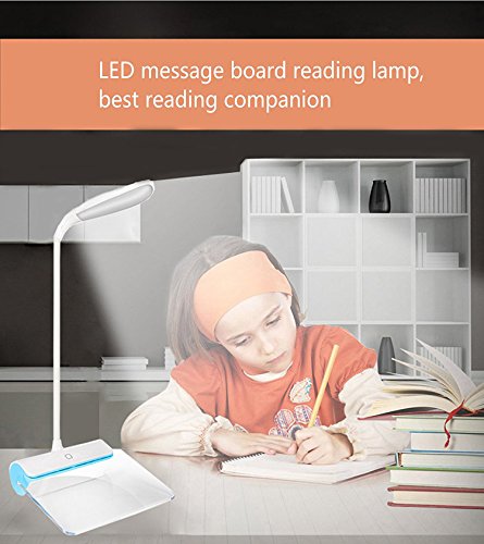LED Desk Lamp, Rechargeable LED Message Board Reading Lamp With Touch Sensor Night Light With LED Writing Board Dimmable Eye Protection Student Table Lamp Gift Lamp For Birthday Christmas Blue