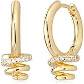 MYEARS Women Hoop Earrings Gold Huggie 14K Gold Plated Small Simple Hypoallergenic Everyday Jewelry