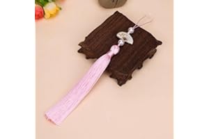 Pearl White Fan Pendant Tassel,Chinese Hanfu Tassel Pendant 1 Pcs 24cm/9.44" DIY Craft Home Fringe Strap Hang Decoration (Pin