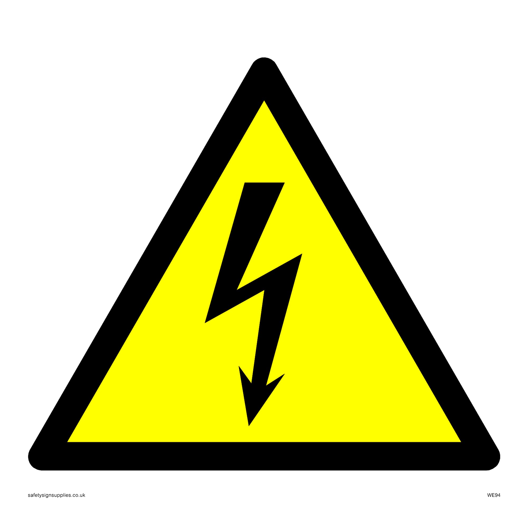 Pack of five - Electrical Warning Symbol Only Sign - 150x150mm - S15