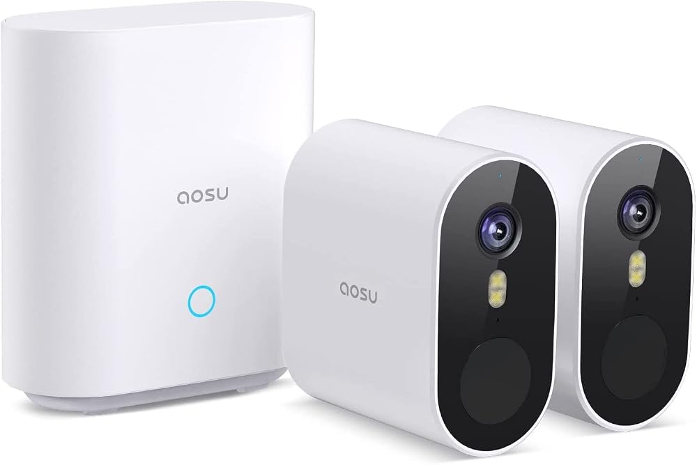 aosu Wireless Outdoor Security Camera 5MP Ultra HD 166° Wide View Night Vision