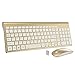 2.4GHz Wireless Keyboard and Mouse Combo, URCO Upgraded 102 Keys Full Size Low-noise Portable Wireless Keyboard and Mouse for Working and Gaming (Luxurious Gold)