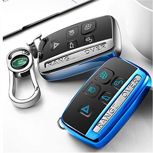 Intermerge for Range Rover Key Fob Cover,Key Fob Case for Land Rover Evoque Velar Sport Discovery LR4 Sport and Jaguar XF XJ XE F-PACE F-TYPE 5-Buttons,Premium Soft TPU Protective range rover Key Case - Thumbnail 4