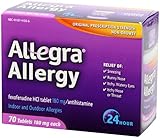 Allegra Adult 24 Hour Allergy Tablets, 180Mg, New Mega Size Package 90-Count