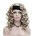 Kalyss Long Curly Blonde Half 3/4 Wigs for Women Synthetic Full Head Ombre Blonde Wavy Daily Wear Headband wigs