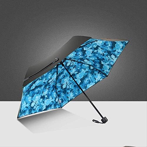 LZBDKM umbrella Creative Double-layer Thickened Black Super Light Small Foldable Pockets Umbrellas Rain Women Parasol Kids Uv Mini blue