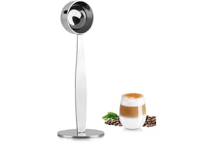 Coffee Measuring Spoon, 15ml 2-in-1 Coffee Scoops with 50mm Tamper Stainless Steel Tablespoon Measure Spoon with Pressed Bott
