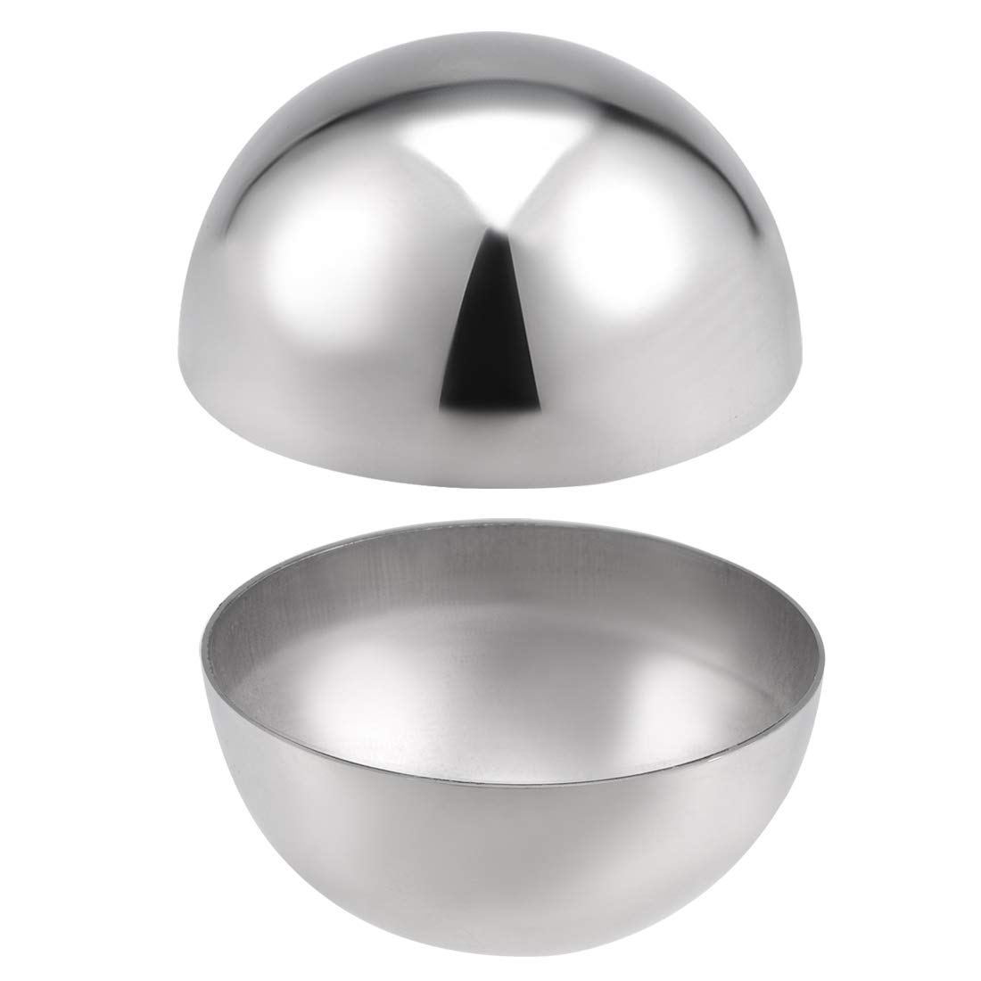 sourcing map 63mm(2.48") Dia. Decorative Hollow Half Cap Ball 304 Stainless Steel for Staircase Handrail Post 2pcs