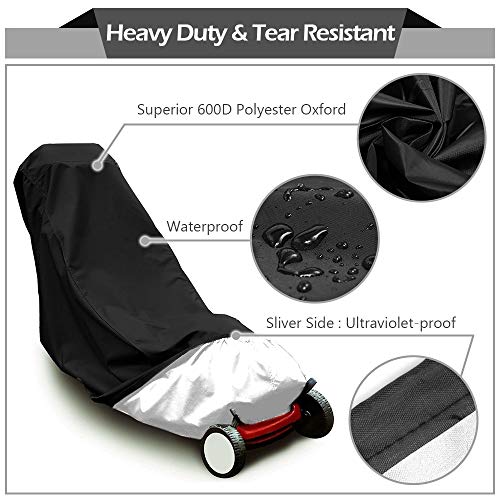 2win2buy Lawn Mower Cover Waterproof Heavy Duty Push Lawn Mower Covers - UV & Dust & Water Resistant, Weather Resistant, Universal Fit Drawstring & Storage Bag