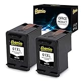Kogain Remanufactured for HP 61 61XL Ink Cartridges 2 Black, High Yield Work with HP Envy 4500 5530 5534, OfficeJet 2620 4630 4635, DeskJet 1000 1512 2510 2540 3050a 3510 Printer