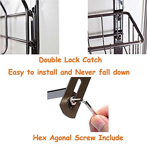Wittywares Over The Door Hook Hanger Three Tiers with 10 Hooks and Mesh Basket Adjustable Storage Rack Wall Hook for Coats Hats Robes Towels