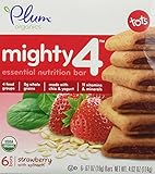 Plum Organics Mighty 4 Essential Nutrition Bar Strawberry with Spinach 6 Count 2 Pack