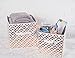 DII Non Woven Polyester Metallic Diamond Storage Bin, Small Set of 2, White/Copper