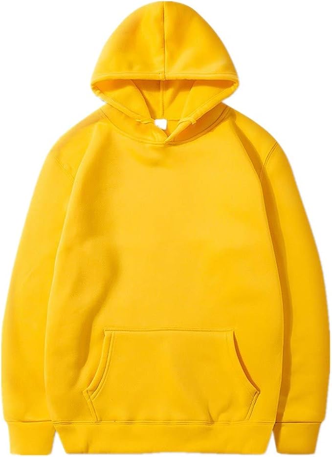 Suéter sólido suelto con capucha grande de manga larga para hombre y