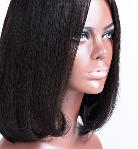 AKARIAAI Virgin Human Hair Lace Front Wigs Short Bob Styles Straight Hair Invisible Middle Part Glueless Silk 130% Density Medium Capsize Natural Color Wigs For Women