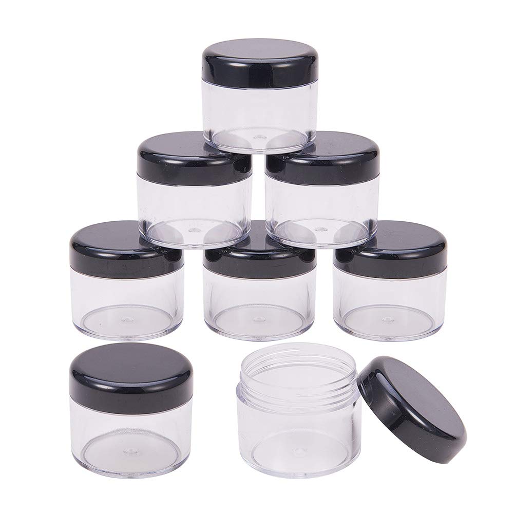 BENECREAT 24 Pack Empty Portable Clear Plastic Cosmetic Containers Jars