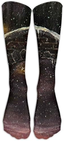 Long Dress Socks Over-the-Calf Tube Compression Socks Retro Snow Bridge Training Football Athletic Sports Socks