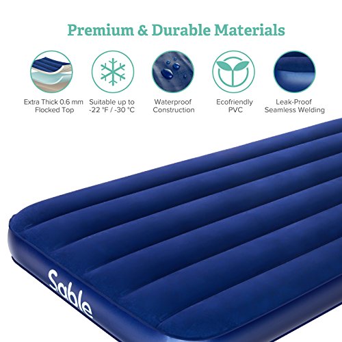 Sable Air Mattress, Upgraded Inflatable Camping AirBed Blow up Bed for