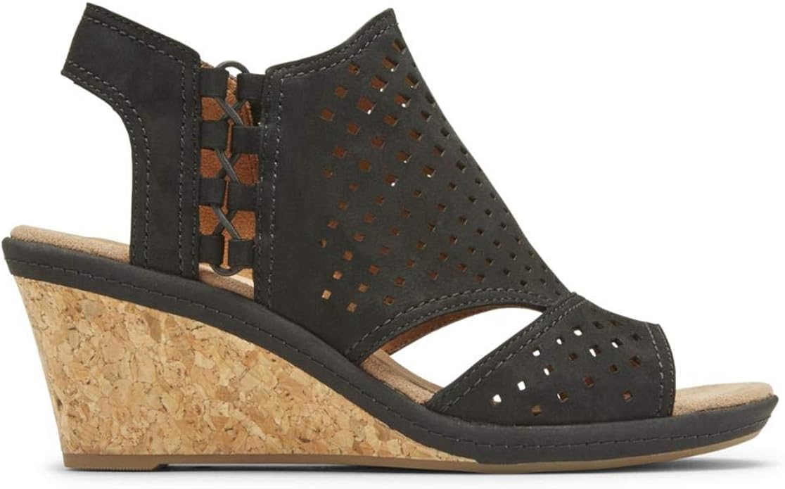 janna perforated wedge sandal