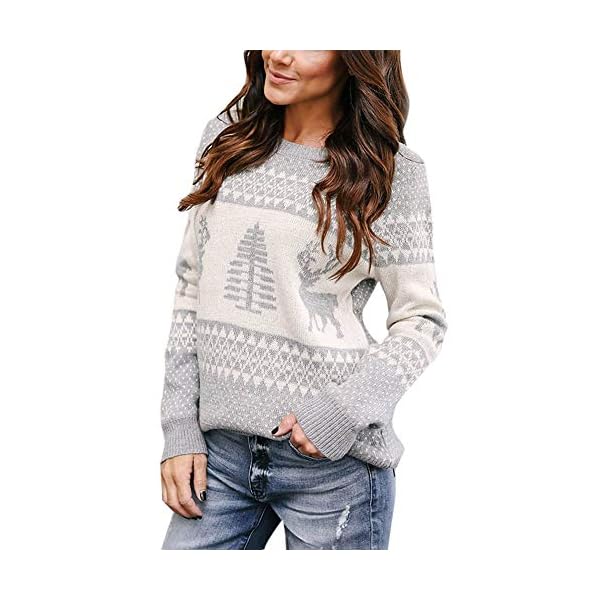 Women Christmas Xmas Pullover Sweater Long Sleeve Knitting Jumpers