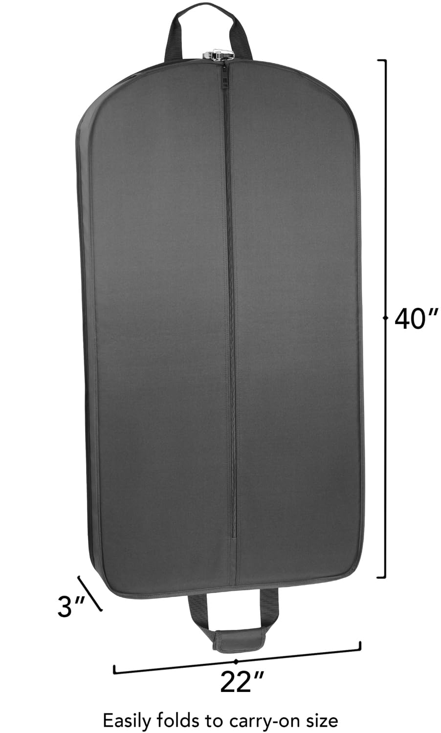 WallyBags 40” Deluxe Travel Carry-On Garment Bag with Two Pockets, Perfect for Suits and Shirts