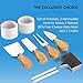 Bamboo Cheese Board - Wooden Charcuterie Serving Platter with Cutlery Server Knife Set Ceramic Bowls and Slate Chalk Labels & Markers - Perfect Gift Idea