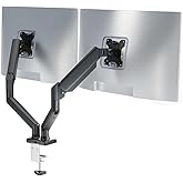 C-MOUNTS Dual Monitor Arms Mount for 17"-32" Computer Screens,Two Monitor Arms Stand Each Height Adjustable Gas Spring Holds 