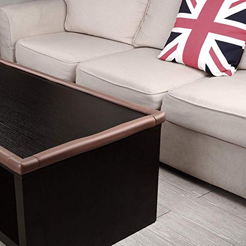 New Furniture Edge and Corner Guards | 16.2ft Protective Foam Cushion | 15ft Bumper 4 Adhesive Childsafe Corners | Baby Child Proofing Foam Set and Safe for Table | Fireplace | Countertop | Brown