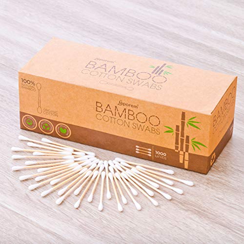 Cotton Swabs - Cotton Buds, 1000 CT Organic Cotton Swabs, Multipurpose Highly Absorbent Hygienic, Recyclable & Biodegradable Bamboo Cotton Sticks for Beauty Care, Painting, Jewelry, Pet Care (5 Pack)