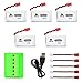 Noiposi 5 pcs 3.7v 680mah 20c Upgrade Lipo Battery with X6 Charger for Syma X5HC X5HW RC Quadcopter