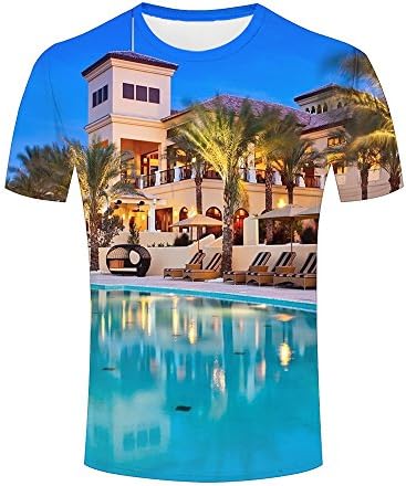 huijiameikeji Men Casual 3D T-Shirt Printed Pattern Perfect Holiday Resort Pattern Summer Short Sleeve Tee Top S