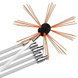 Chimney Brush-Original CyclonePlus 33ft Length Electrical Drill Drive Sweeping Cleaning Tool Kits with Nylon Flexible Rods (10 rods)