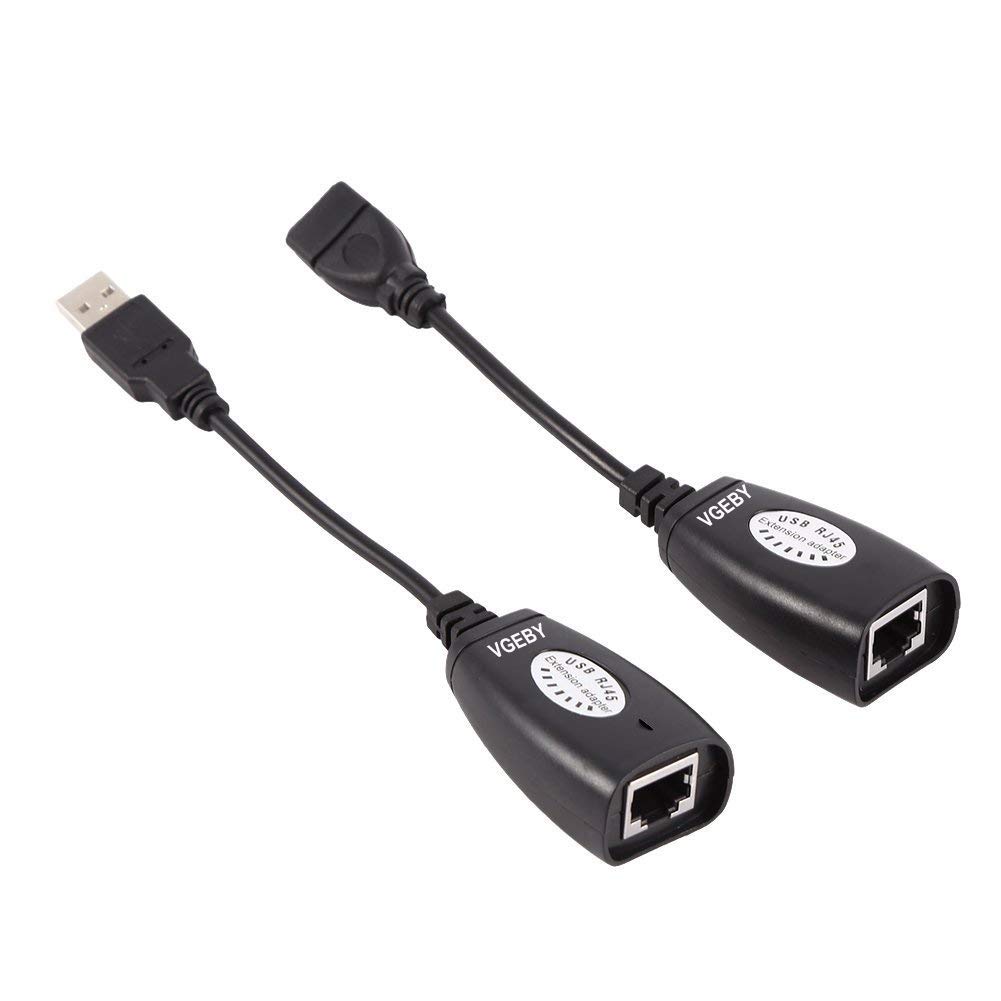 USB2.0 RJ45 Extension Adapter, Ethernet Extension Extender Network Adapter Cable Wired Lan Adapter Computer Supplies