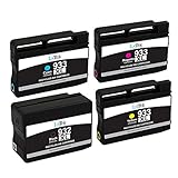 LxTek Remanufactured Ink Cartridge Replacement For HP 932XL & HP 933XL (1 Black | 1 Cyan | 1 Magenta | 1 Yellow) 4 Pack CN053AN CN054AN CN055AN CN056AN