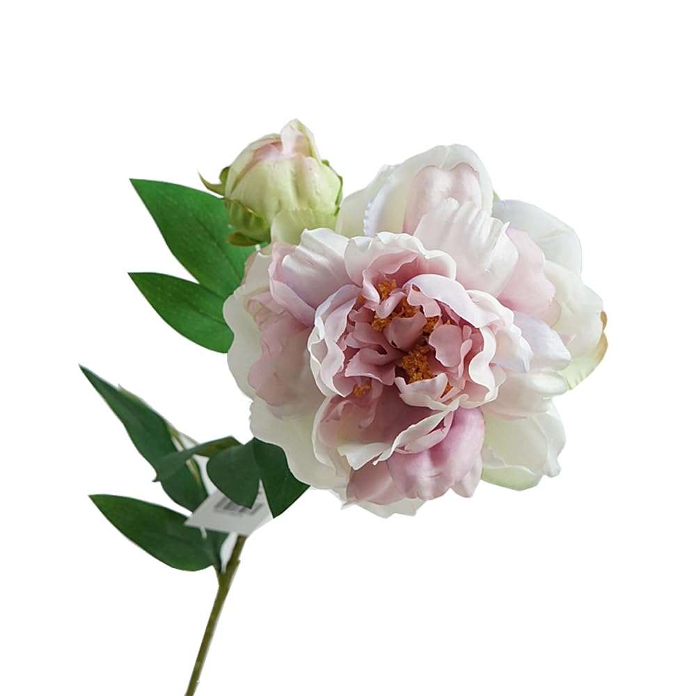 Artificial Peony 4PCS Vintage Silk Flowers Fake Peonies with Stems for Wedding Decoration Bridal Bouquet Arrangement (Light Purple)