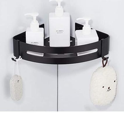 CBVG Eckregal Wandmontage Schwarz Aluminium Bad Seifenschale Bad