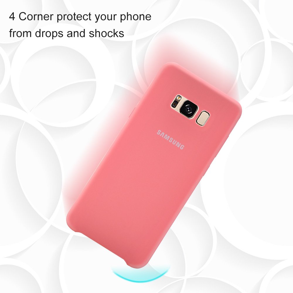 Phone Case for S8 plus,Silicone Gel Rubber Case with Soft Microfiber Cloth Lining Cushion Protective Case for Samsung S8 plus (Pink)