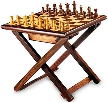 Al marjaan handicrafts Chess Wooden Table Chess, 12-inch(Multicolour)