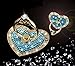 Universal Phone Ring Stand Holder UCLL Romantic Heart Crystal Finger Grip 360 Degree Rotating Ring Grip Cell Phone and Tablets Anti Drop Ring for iPhone iPad Samsung LG HUAWEI SONY (Gold- Blue)