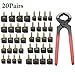 TOVOT 20 Pairs High Heel Repair Tips with Stilettos Remove Pliers U Shaped High Heel Replacement Dowels Stilettos Repair Tips Kit (8/9/10/11/12 mm)