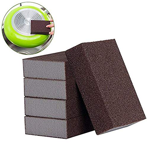 LUCKSTAR 1 Emery Magic Brush Eraser Nano Silicon Carbide Descaling Home Sponge Kitchen Rust Cleaning Tool Set of 5 (Brown)